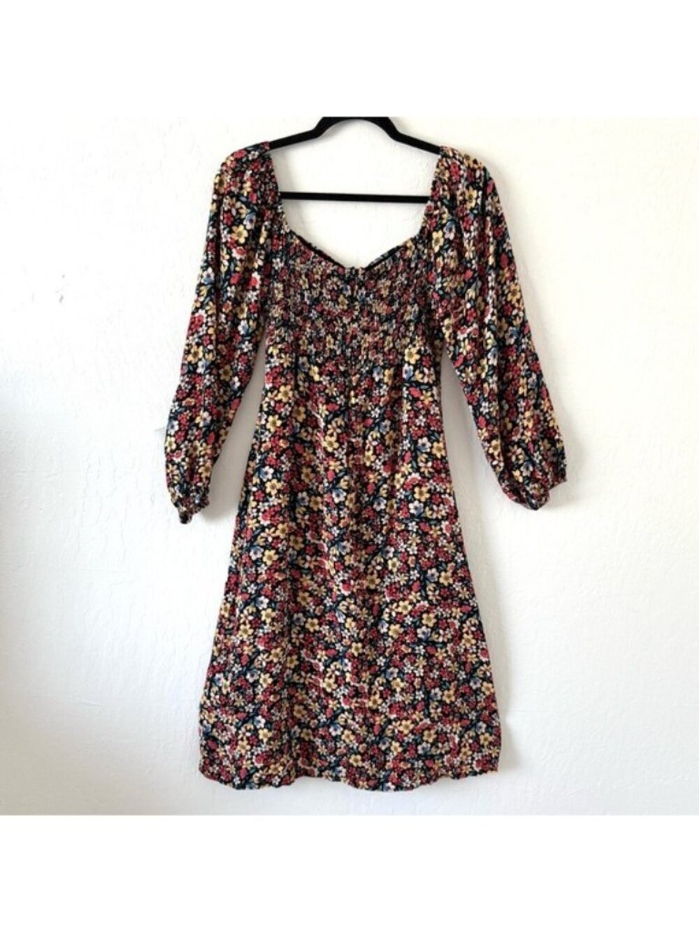 Lost + Wander Black Floral Paradise Valley Long Sleeve Midi dress Small - Picture 6 of 13